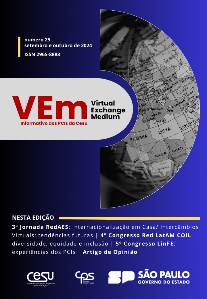 					Visualizar n. 25 (2024): VEm: Virtual Exchange Medium - nº 25
				